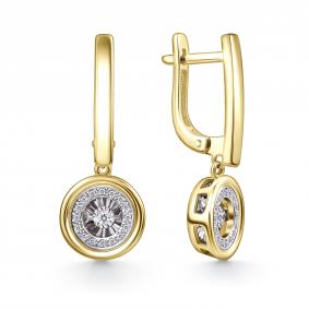 Серьги из лимонного золота GRIGORIEV Г02-13-51064-31-00-1 с бриллиантом Г02-13-51064-31-00-1 фото