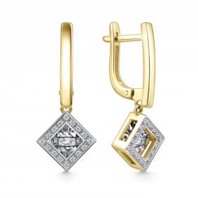 Серьги из лимонного золота GRIGORIEV Г02-13-51081-11-00-1 с бриллиантом Г02-13-51081-11-00-1 фото