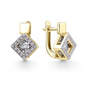 Серьги из лимонного золота GRIGORIEV Г02-13-51081-11-00 с бриллиантом Г02-13-51081-11-00 фото