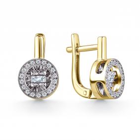 Серьги из лимонного золота GRIGORIEV Г02-13-51082-11-00 с бриллиантом Г02-13-51082-11-00 фото