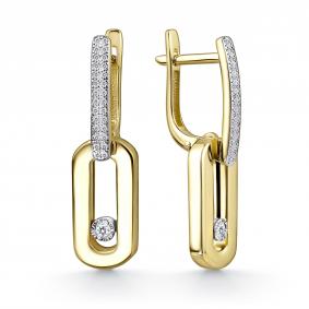 Серьги из лимонного золота GRIGORIEV Г02-13-51089-31-00-1 с бриллиантом Г02-13-51089-31-00-1 фото