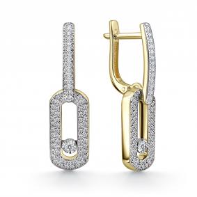 Серьги из лимонного золота GRIGORIEV Г02-13-51090-31-00-1 с бриллиантом Г02-13-51090-31-00-1 фото