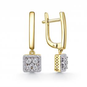 Серьги из лимонного золота GRIGORIEV Г02-13-51108-31-00-1 с бриллиантом Г02-13-51108-31-00-1 фото