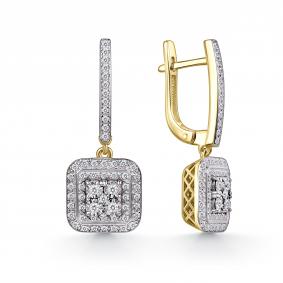 Серьги из лимонного золота GRIGORIEV Г02-13-51109-31-00-1 с бриллиантом Г02-13-51109-31-00-1 фото