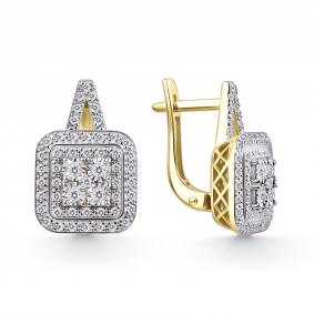 Серьги из лимонного золота GRIGORIEV Г02-13-51109-31-00 с бриллиантом Г02-13-51109-31-00 фото