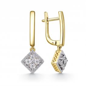 Серьги из лимонного золота GRIGORIEV Г02-13-51110-31-00-1 с бриллиантом Г02-13-51110-31-00-1 фото