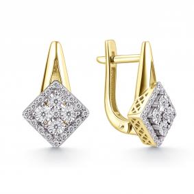 Серьги из лимонного золота GRIGORIEV Г02-13-51110-31-00 с бриллиантом Г02-13-51110-31-00 фото