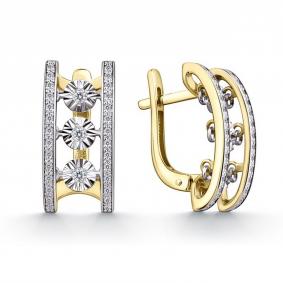 Серьги из лимонного золота GRIGORIEV с танцующим бриллиантом Г02-13-51114-31-00-1 Г02-13-51114-31-00-1 фото