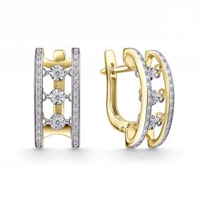 Серьги из лимонного золота GRIGORIEV Г02-13-51114-31-00 с бриллиантом Г02-13-51114-31-00 фото