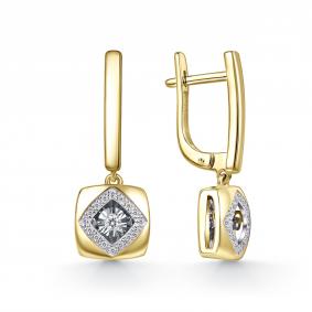 Серьги из лимонного золота GRIGORIEV Г02-13-51126-31-00-1 с бриллиантом Г02-13-51126-31-00-1 фото