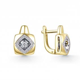 Серьги из лимонного золота GRIGORIEV Г02-13-51126-31-00 с бриллиантом Г02-13-51126-31-00 фото