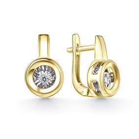 Серьги из лимонного золота GRIGORIEV Г02-13-51127-11-00 с бриллиантом Г02-13-51127-11-00 фото