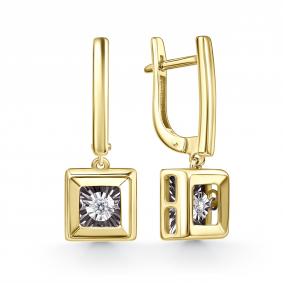 Серьги из лимонного золота GRIGORIEV Г02-13-51128-11-00-1 с бриллиантом Г02-13-51128-11-00-1 фото