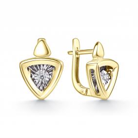 Серьги из лимонного золота GRIGORIEV Г02-13-51129-11-00 с бриллиантом Г02-13-51129-11-00 фото