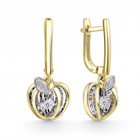 Серьги из лимонного золота GRIGORIEV Г02-13-51130-31-00-1 с бриллиантом Г02-13-51130-31-00-1 фото