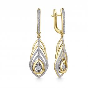 Серьги из лимонного золота GRIGORIEV с танцующим бриллиантом Г02-13-51131-31-00 Г02-13-51131-31-00 фото