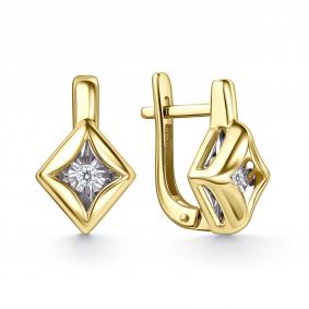 Серьги из лимонного золота GRIGORIEV Г02-13-51187-11-00 с бриллиантом Г02-13-51187-11-00 фото