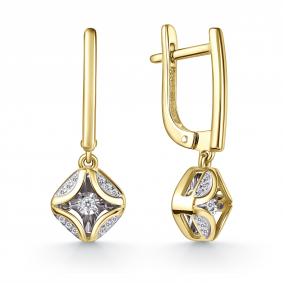 Серьги из лимонного золота GRIGORIEV Г02-13-51191-31-00-1 с бриллиантом Г02-13-51191-31-00-1 фото