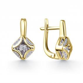 Серьги из лимонного золота GRIGORIEV с танцующим бриллиантом Г02-13-51191-31-00 Г02-13-51191-31-00 фото