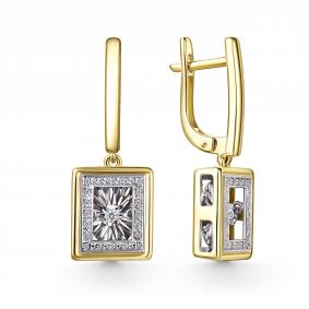 Серьги из лимонного золота GRIGORIEV Г02-13-51192-31-00-1 с бриллиантом Г02-13-51192-31-00-1 фото