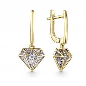 Серьги из лимонного золота GRIGORIEV Г02-13-51196-11-00-1 с бриллиантом Г02-13-51196-11-00-1 фото