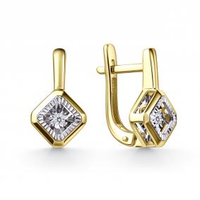 Серьги из лимонного золота GRIGORIEV Г02-13-51197-11-00 с бриллиантом Г02-13-51197-11-00 фото