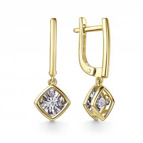 Серьги из лимонного золота GRIGORIEV Г02-13-51200-11-00-1 с бриллиантом Г02-13-51200-11-00-1 фото