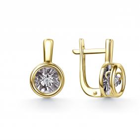 Серьги из лимонного золота GRIGORIEV с танцующим бриллиантом Г02-13-51201-11-00 Г02-13-51201-11-00 фото