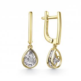 Серьги из лимонного золота GRIGORIEV Г02-13-51202-11-00-1 с бриллиантом Г02-13-51202-11-00-1 фото