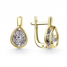 Серьги из лимонного золота GRIGORIEV с танцующим бриллиантом Г02-13-51202-11-00 Г02-13-51202-11-00 фото