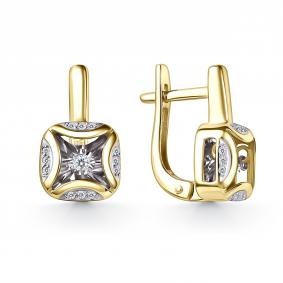 Серьги из лимонного золота GRIGORIEV Г02-13-51206-31-00 с бриллиантом Г02-13-51206-31-00 фото