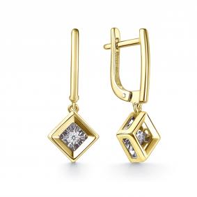 Серьги из лимонного золота GRIGORIEV Г02-13-51207-11-00-1 с бриллиантом Г02-13-51207-11-00-1 фото