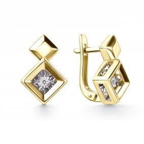 Серьги из лимонного золота GRIGORIEV с танцующим бриллиантом Г02-13-51207-11-00 Г02-13-51207-11-00 фото