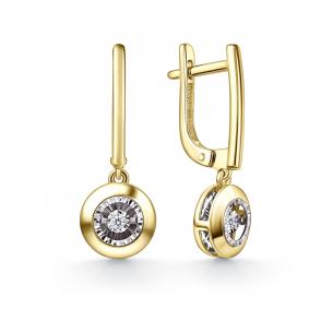 Серьги из лимонного золота GRIGORIEV с танцующим бриллиантом Г02-13-51219-11-00-1 Г02-13-51219-11-00-1 фото