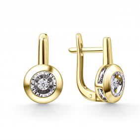 Серьги из лимонного золота GRIGORIEV с танцующим бриллиантом Г02-13-51219-11-00 Г02-13-51219-11-00 фото