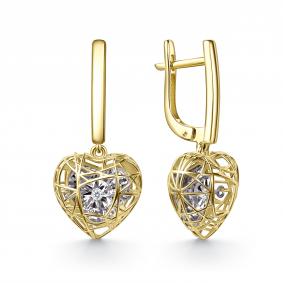 Серьги из лимонного золота GRIGORIEV Г02-13-51221-11-00-1 с бриллиантом Г02-13-51221-11-00-1 фото