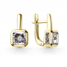 Серьги из лимонного золота GRIGORIEV Г02-13-51224-11-00 с бриллиантом Г02-13-51224-11-00 фото