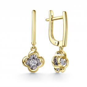 Серьги из лимонного золота GRIGORIEV Г02-13-51229-11-00-1 с бриллиантом Г02-13-51229-11-00-1 фото