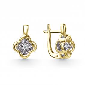 Серьги из лимонного золота GRIGORIEV Г02-13-51229-11-00 с бриллиантом Г02-13-51229-11-00 фото