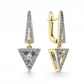 Серьги из лимонного золота GRIGORIEV Г02-13-51237-31-00-1 с бриллиантом Г02-13-51237-31-00-1 фото