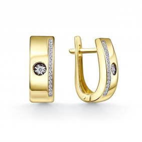 Серьги из лимонного золота GRIGORIEV Г02-13-51238-31-00 с бриллиантом Г02-13-51238-31-00 фото