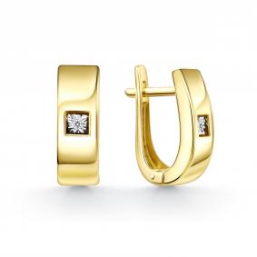 Серьги из лимонного золота GRIGORIEV Г02-13-51239-11-00 с бриллиантом Г02-13-51239-11-00 фото