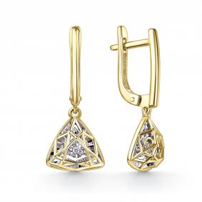 Серьги из лимонного золота GRIGORIEV с танцующим бриллиантом Г02-13-51254-11-00-1 Г02-13-51254-11-00-1 фото