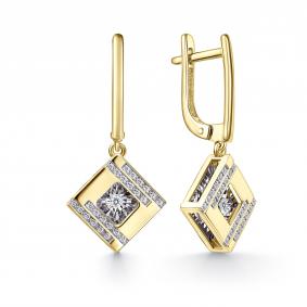 Серьги из лимонного золота GRIGORIEV с танцующим бриллиантом Г02-13-51284-31-00-1 Г02-13-51284-31-00-1 фото