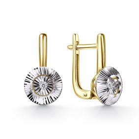 Серьги из лимонного золота GRIGORIEV Г02-13-51289-11-00 с бриллиантом Г02-13-51289-11-00 фото