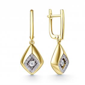 Серьги из лимонного золота GRIGORIEV с танцующим бриллиантом Г02-13-51371-31-00-1 Г02-13-51371-31-00-1 фото