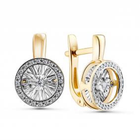 Серьги из лимонного золота GRIGORIEV Г02-13-5478-31-00-1 с бриллиантом Г02-13-5478-31-00-1 фото