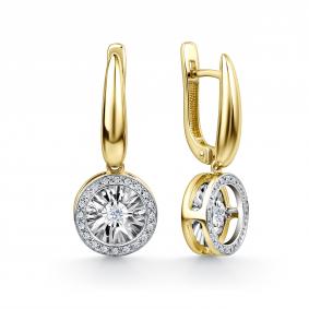 Серьги из лимонного золота GRIGORIEV Г02-13-5478-31-00 с бриллиантом Г02-13-5478-31-00 фото