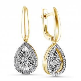 Серьги из лимонного золота GRIGORIEV Г02-13-5497-31-00 с бриллиантом Г02-13-5497-31-00 фото