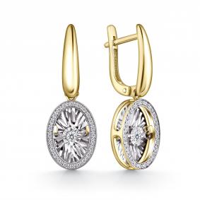 Серьги из лимонного золота GRIGORIEV Г02-13-5498-31-00 с бриллиантом Г02-13-5498-31-00 фото